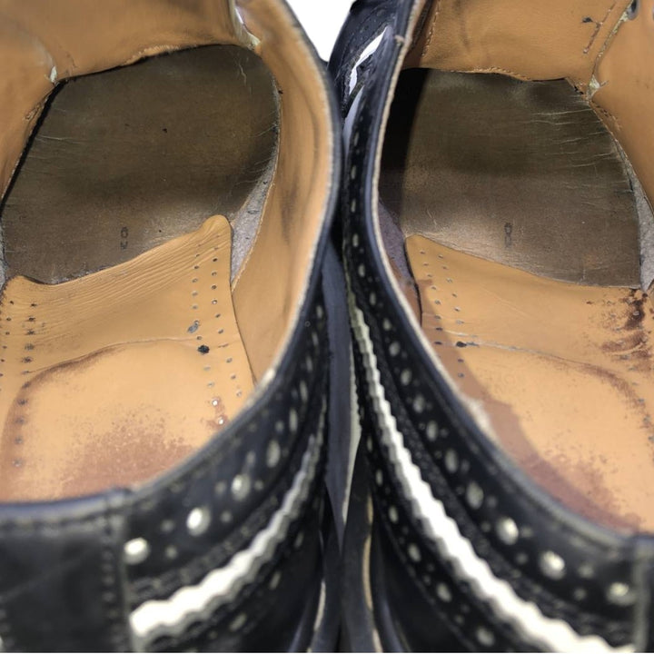 Dr. Martens full brogue wingtip shoes, made in England, size 8 Men's 27.0cm unclear black type Vintage Second Hand