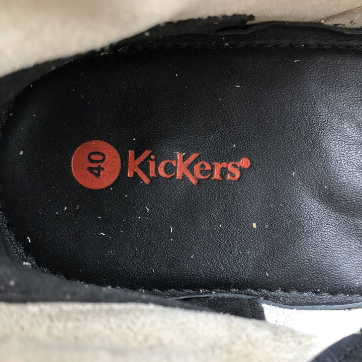 Kickers all-over print suede ankle boots, size 40 Women's 25.0cm unclear pale white type Vintage Second Hand