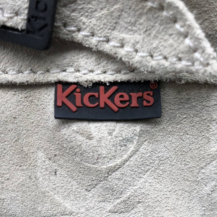 Kickers all-over print suede ankle boots, size 40 Women's 25.0cm unclear pale white type Vintage Second Hand