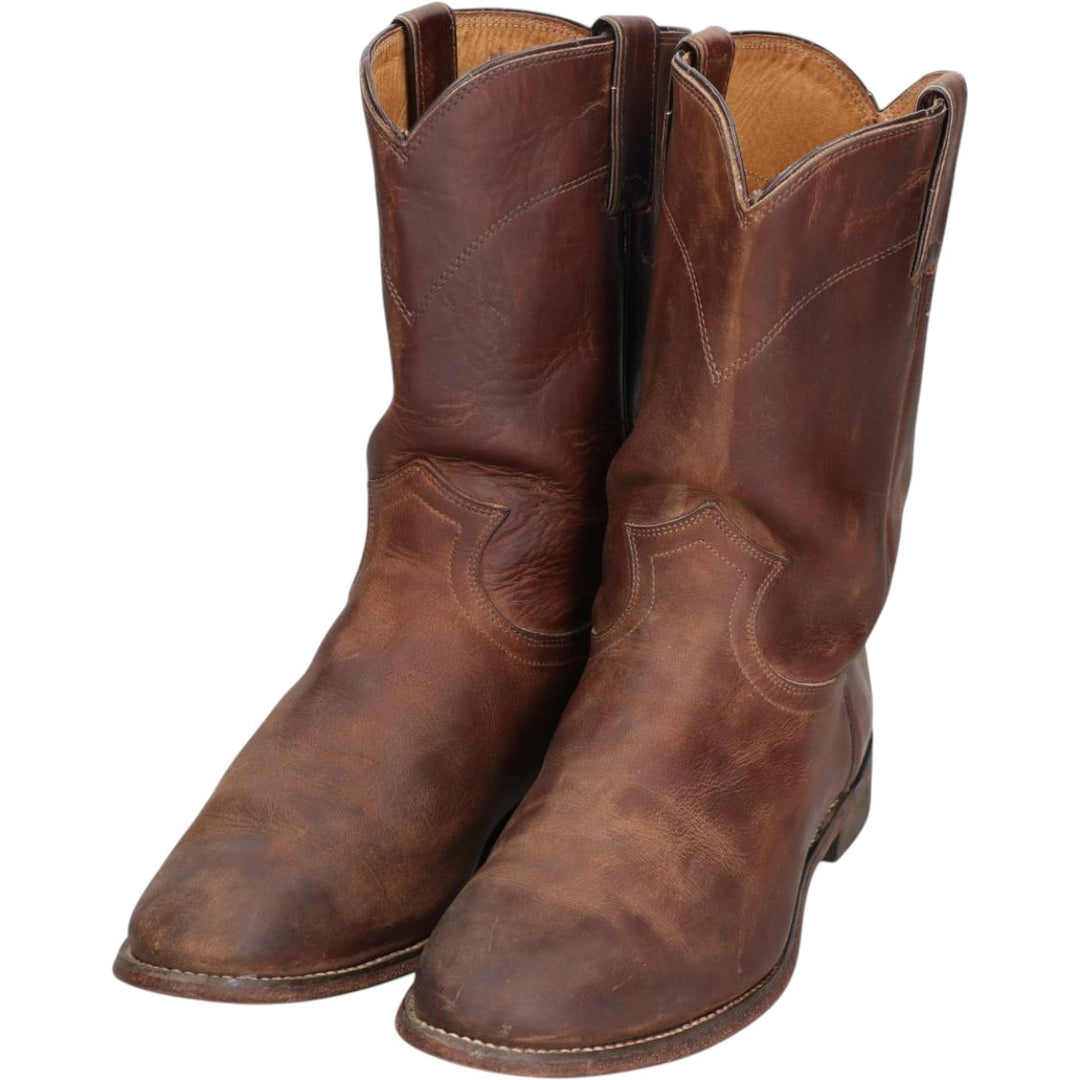 Justin Roper Boots, Size 9 1/2D Men's 27.5cm genuine leather brown type Vintage Second Hand