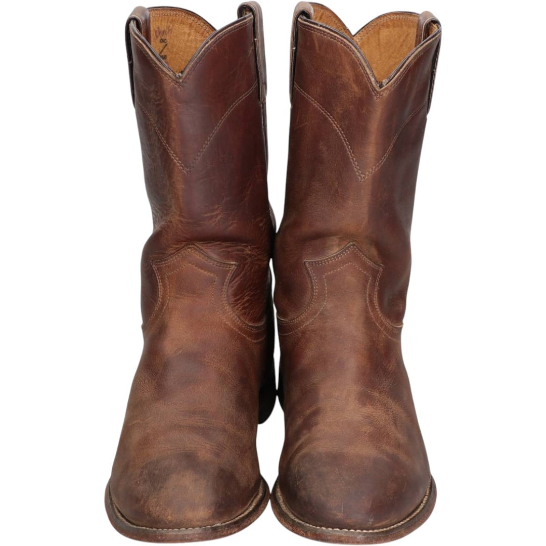 Justin Roper Boots, Size 9 1/2D Men's 27.5cm genuine leather brown type Vintage Second Hand