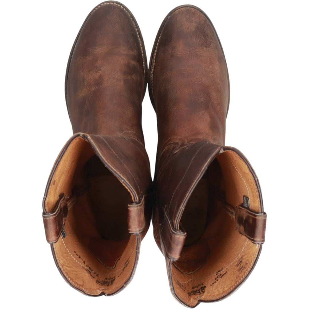 Justin Roper Boots, Size 9 1/2D Men's 27.5cm genuine leather brown type Vintage Second Hand