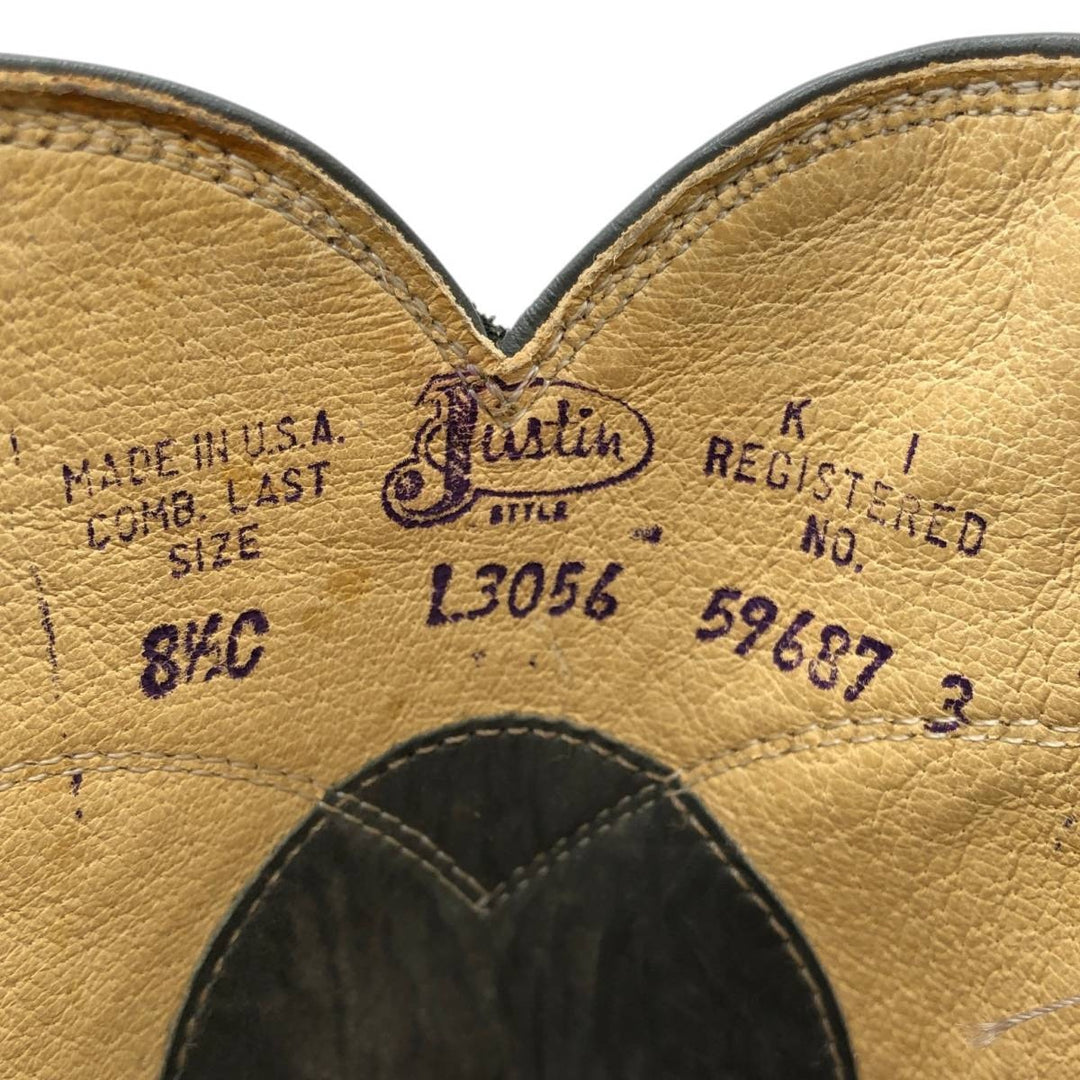 Justin Western Boots, Made in USA, Size 8 1/2 C Women's 25.5cm unclear gray type Vintage Second Hand