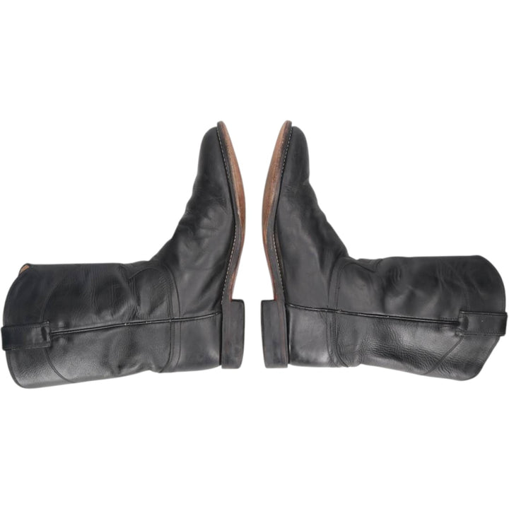 Justin 3133 Roper Boots, Size 8 1/2D Men's 26.5cm genuine leather black type Vintage Second Hand
