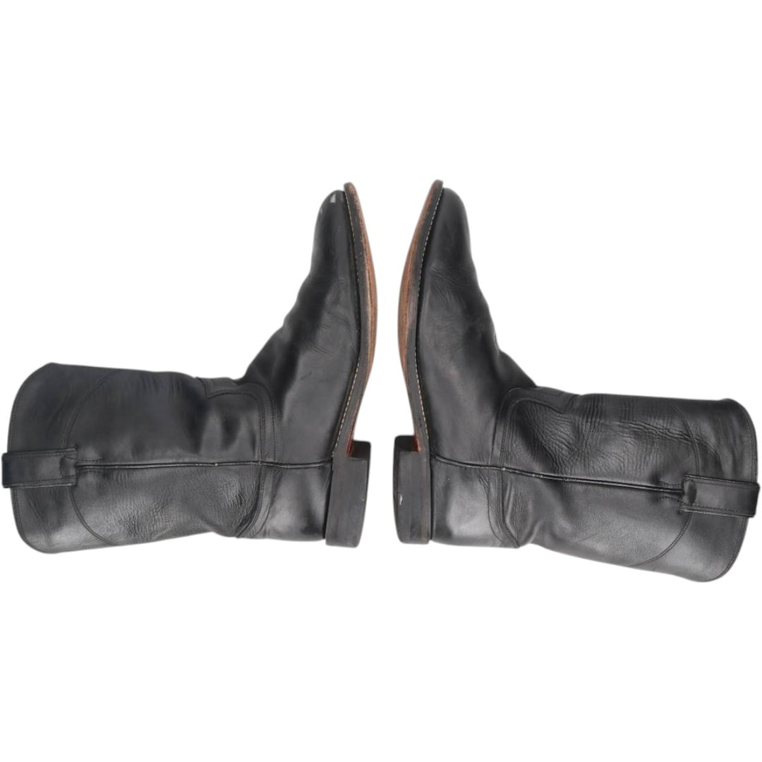 Justin 3133 Roper Boots, Size 8 1/2D Men's 26.5cm genuine leather black type Vintage Second Hand