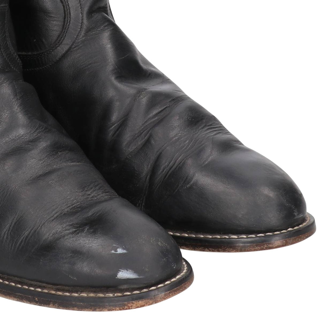 Justin 3133 Roper Boots, Size 8 1/2D Men's 26.5cm genuine leather black type Vintage Second Hand