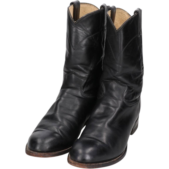 Justin 3133 Roper Boots, Made in USA, Size 9 1/2EE Men's 27.5cm unclear black type Vintage Second Hand