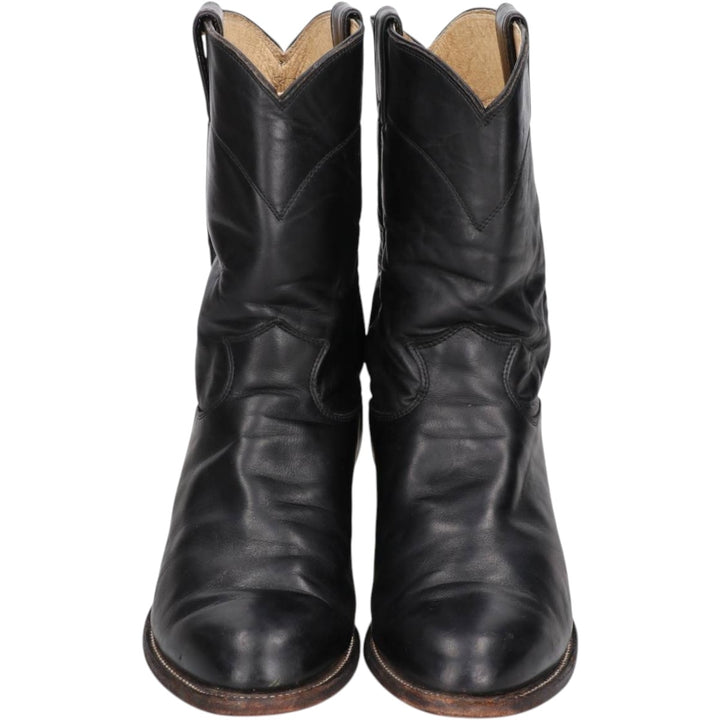 Justin 3133 Roper Boots, Made in USA, Size 9 1/2EE Men's 27.5cm unclear black type Vintage Second Hand