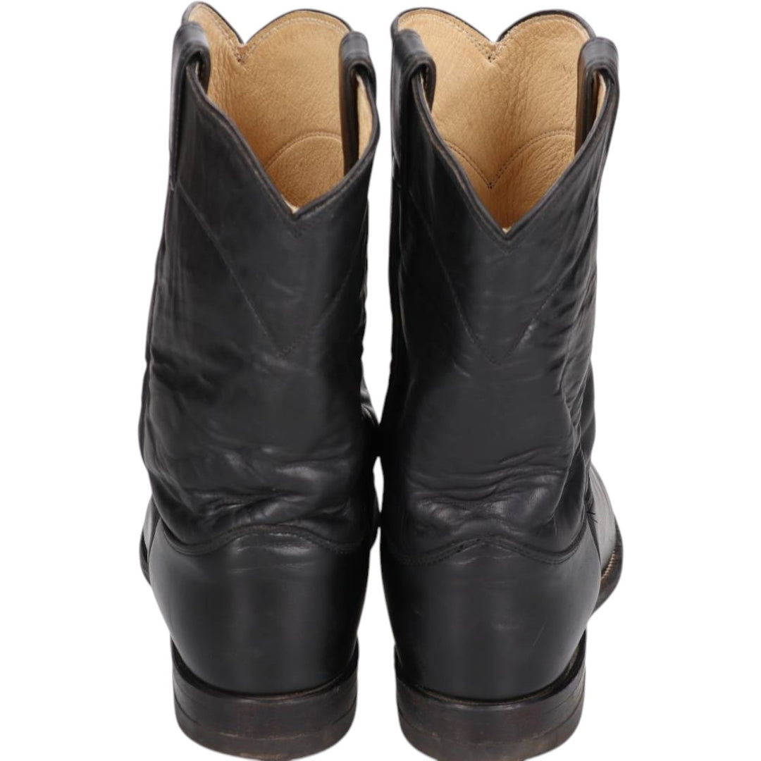 Justin 3133 Roper Boots, Made in USA, Size 9 1/2EE Men's 27.5cm unclear black type Vintage Second Hand