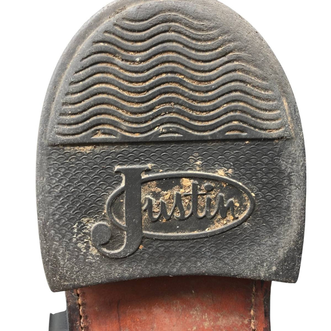 Justin 3133 Roper Boots, Made in USA, Size 9 1/2EE Men's 27.5cm unclear black type Vintage Second Hand
