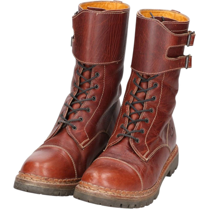 Sisley SISLEY Belted Lace-Up Boots, Made in Italy, Size 8 1/2 Men's 27.0cm unclear brown type Vintage Second Hand