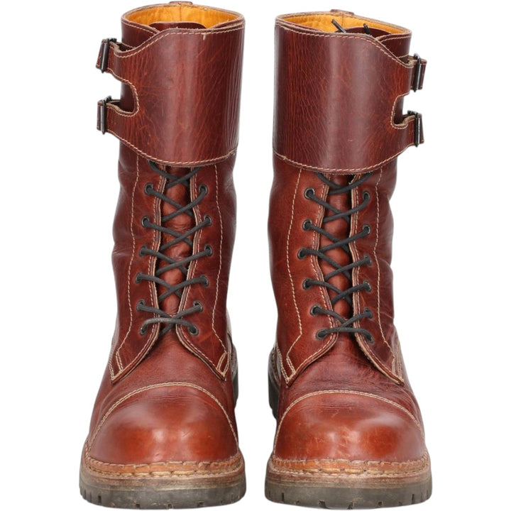 Sisley SISLEY Belted Lace-Up Boots, Made in Italy, Size 8 1/2 Men's 27.0cm unclear brown type Vintage Second Hand