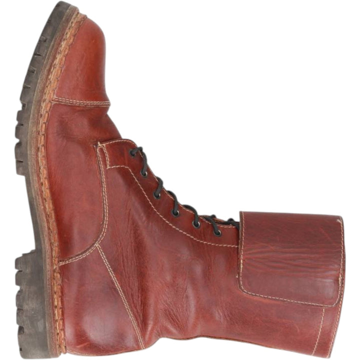 Sisley SISLEY Belted Lace-Up Boots, Made in Italy, Size 8 1/2 Men's 27.0cm unclear brown type Vintage Second Hand