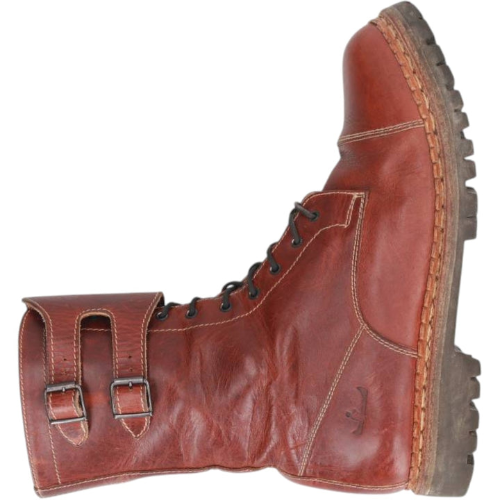 Sisley SISLEY Belted Lace-Up Boots, Made in Italy, Size 8 1/2 Men's 27.0cm unclear brown type Vintage Second Hand