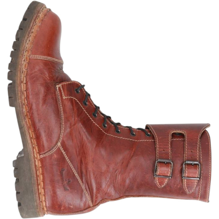 Sisley SISLEY Belted Lace-Up Boots, Made in Italy, Size 8 1/2 Men's 27.0cm unclear brown type Vintage Second Hand