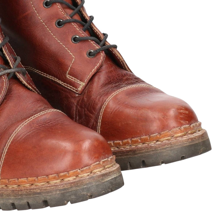 Sisley SISLEY Belted Lace-Up Boots, Made in Italy, Size 8 1/2 Men's 27.0cm unclear brown type Vintage Second Hand