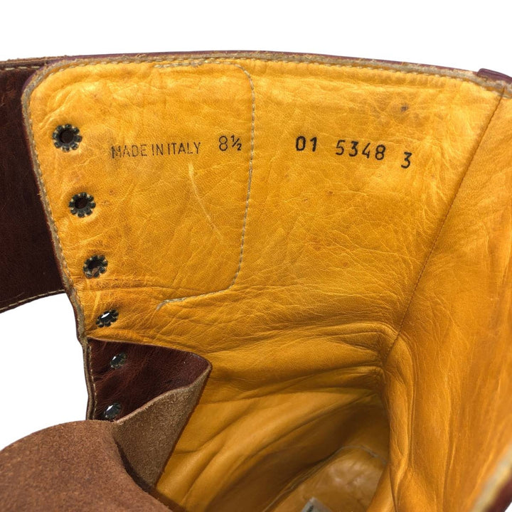 Sisley SISLEY Belted Lace-Up Boots, Made in Italy, Size 8 1/2 Men's 27.0cm unclear brown type Vintage Second Hand