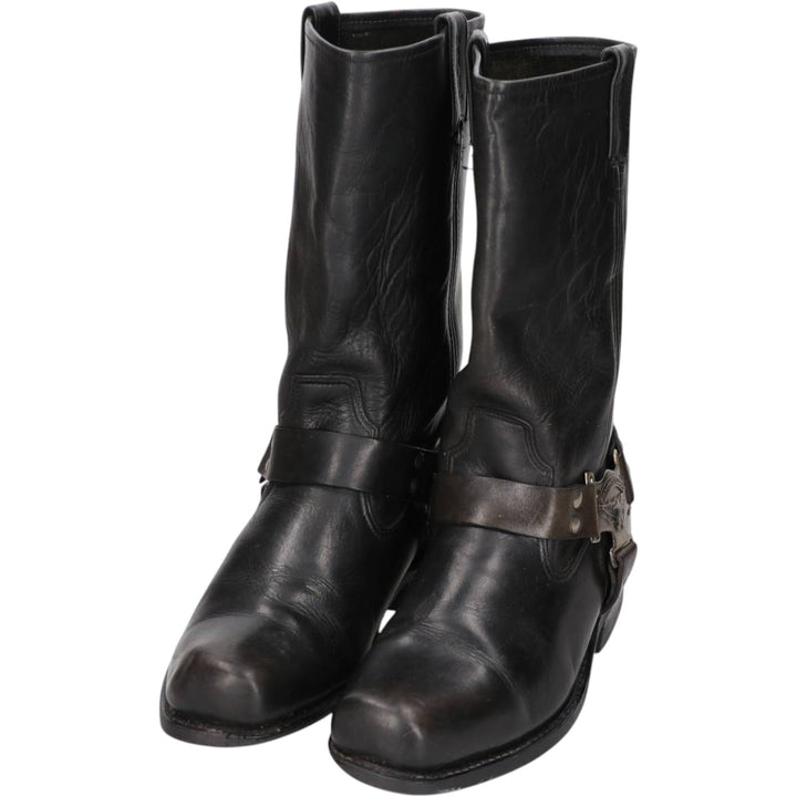 Harley-Davidson Square Toe Ring Boots Men's 27.0cm unclear black type Vintage Second Hand