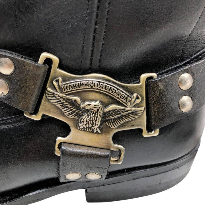 Harley-Davidson Square Toe Ring Boots Men's 27.0cm unclear black type Vintage Second Hand