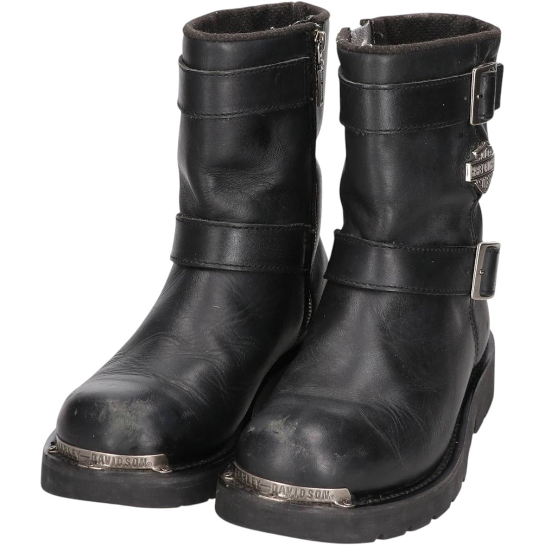 Harley-Davidson Side-Zip Engineer Boots, Size 7 1/2 Men's 26.0cm genuine leather black type Vintage Second Hand