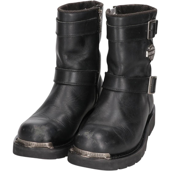 Harley-Davidson Side-Zip Engineer Boots, Size 7 1/2 Men's 26.0cm genuine leather black type Vintage Second Hand