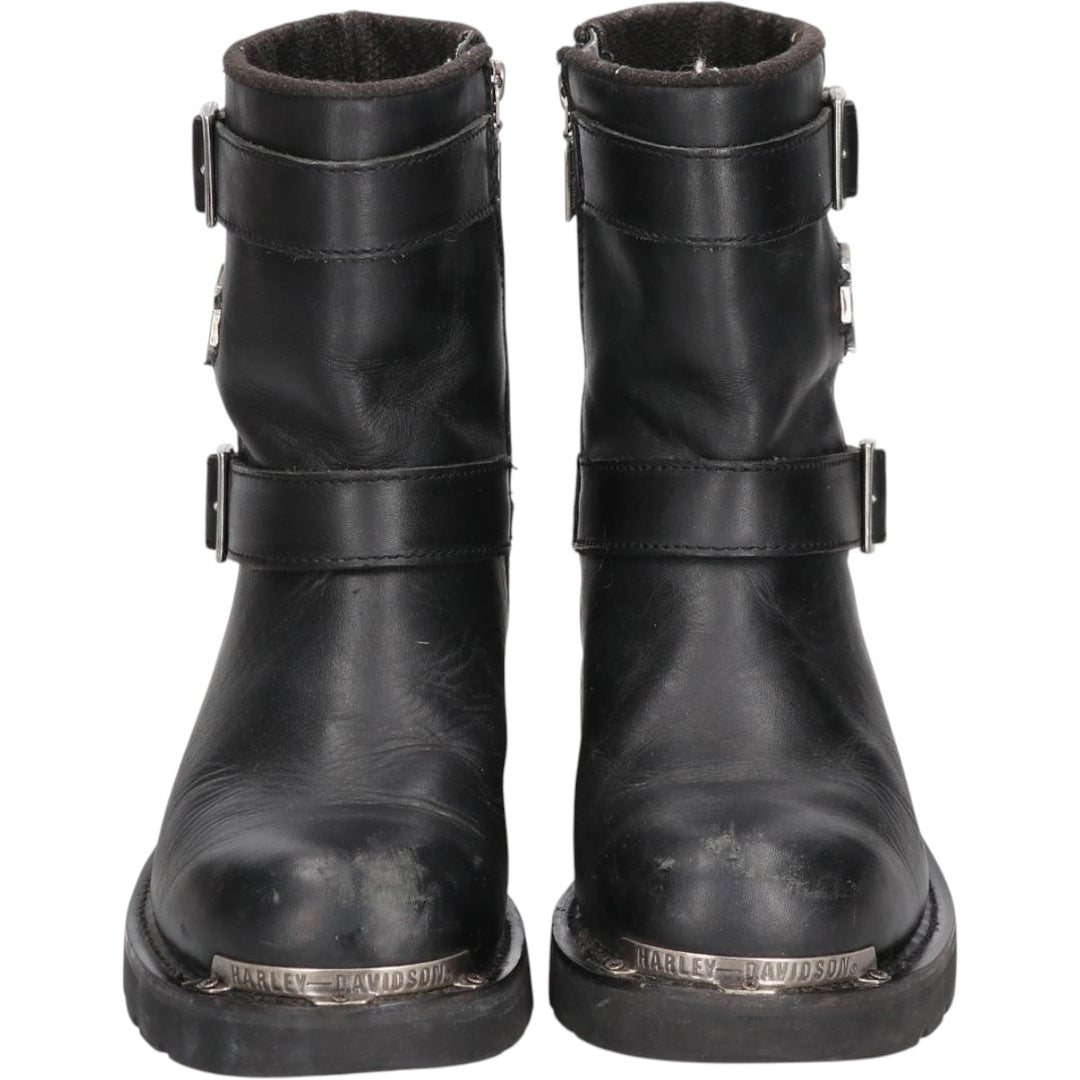 Harley-Davidson Side-Zip Engineer Boots, Size 7 1/2 Men's 26.0cm genuine leather black type Vintage Second Hand