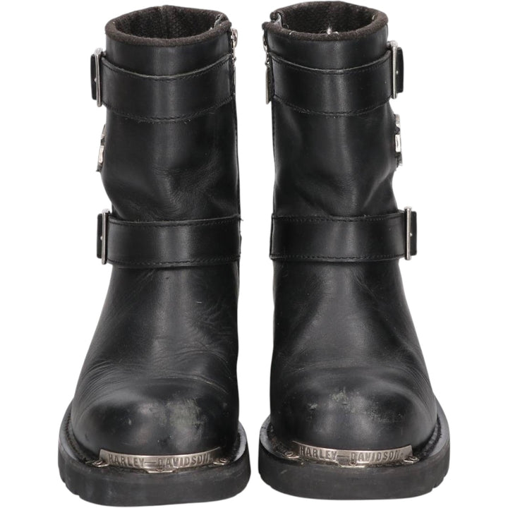 Harley-Davidson Side-Zip Engineer Boots, Size 7 1/2 Men's 26.0cm genuine leather black type Vintage Second Hand