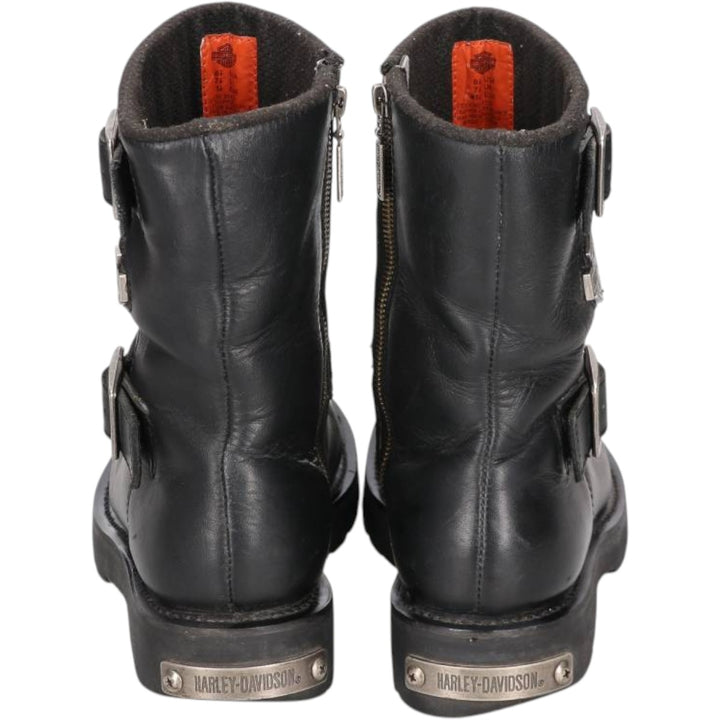 Harley-Davidson Side-Zip Engineer Boots, Size 7 1/2 Men's 26.0cm genuine leather black type Vintage Second Hand