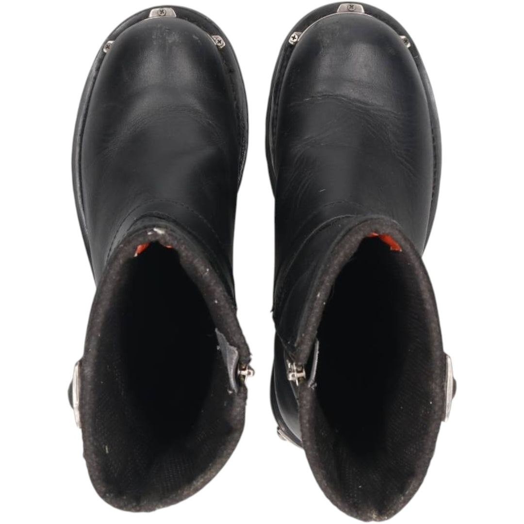 Harley-Davidson Side-Zip Engineer Boots, Size 7 1/2 Men's 26.0cm genuine leather black type Vintage Second Hand