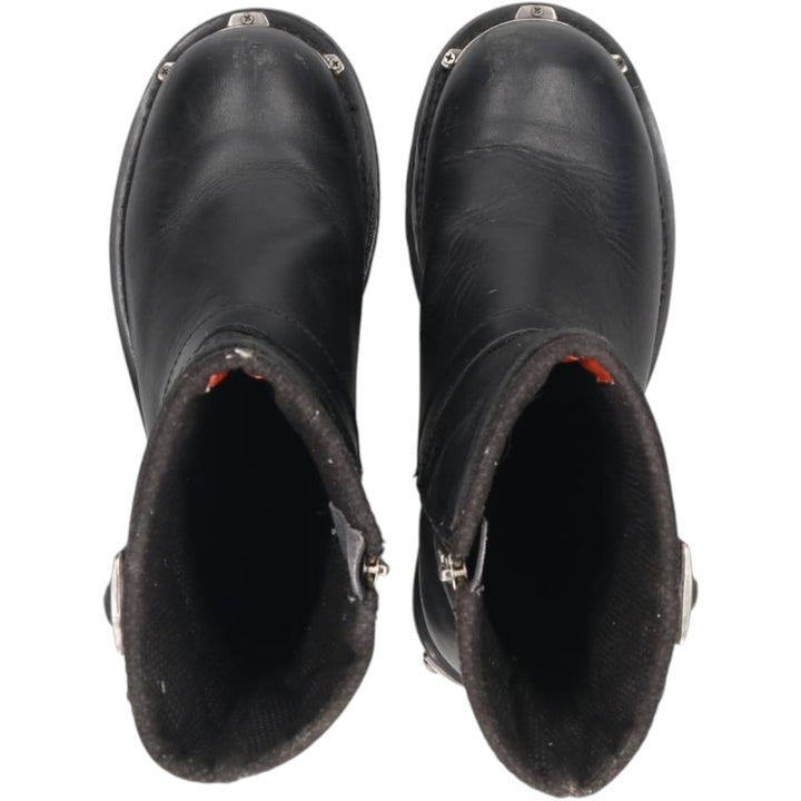 Harley-Davidson Side-Zip Engineer Boots, Size 7 1/2 Men's 26.0cm genuine leather black type Vintage Second Hand