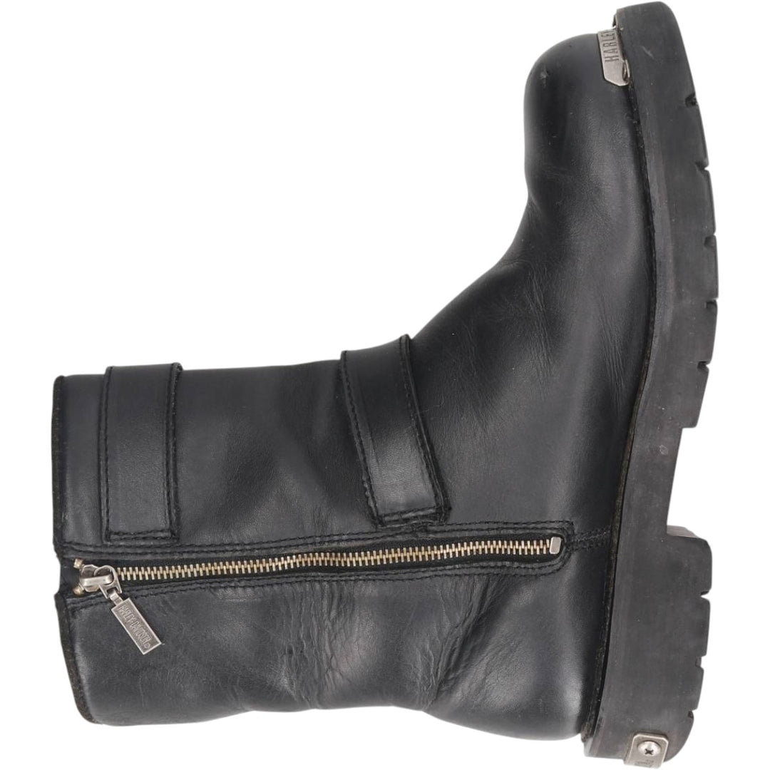 Harley-Davidson Side-Zip Engineer Boots, Size 7 1/2 Men's 26.0cm genuine leather black type Vintage Second Hand