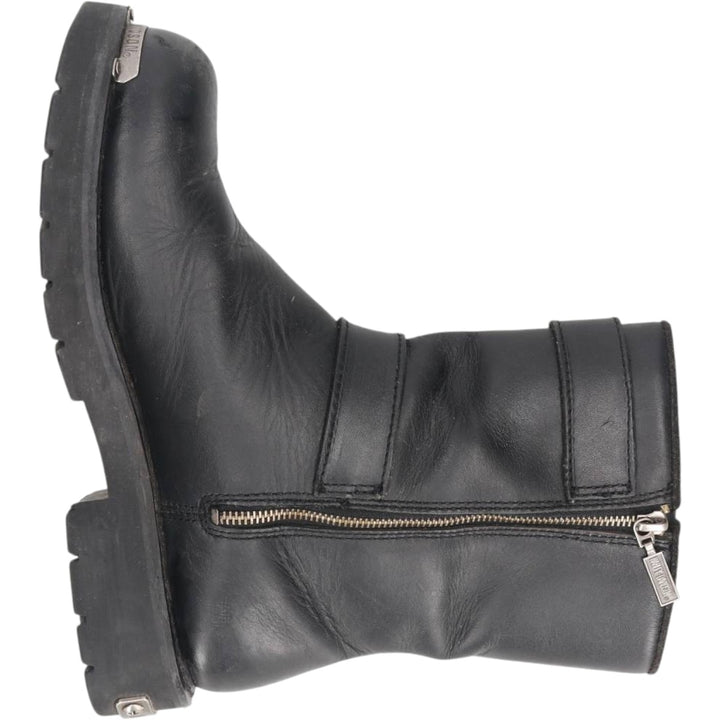 Harley-Davidson Side-Zip Engineer Boots, Size 7 1/2 Men's 26.0cm genuine leather black type Vintage Second Hand