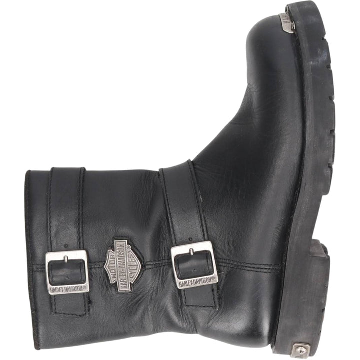 Harley-Davidson Side-Zip Engineer Boots, Size 7 1/2 Men's 26.0cm genuine leather black type Vintage Second Hand