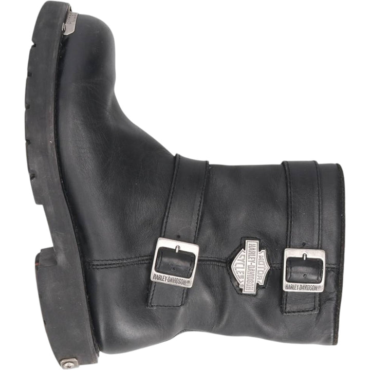Harley-Davidson Side-Zip Engineer Boots, Size 7 1/2 Men's 26.0cm genuine leather black type Vintage Second Hand