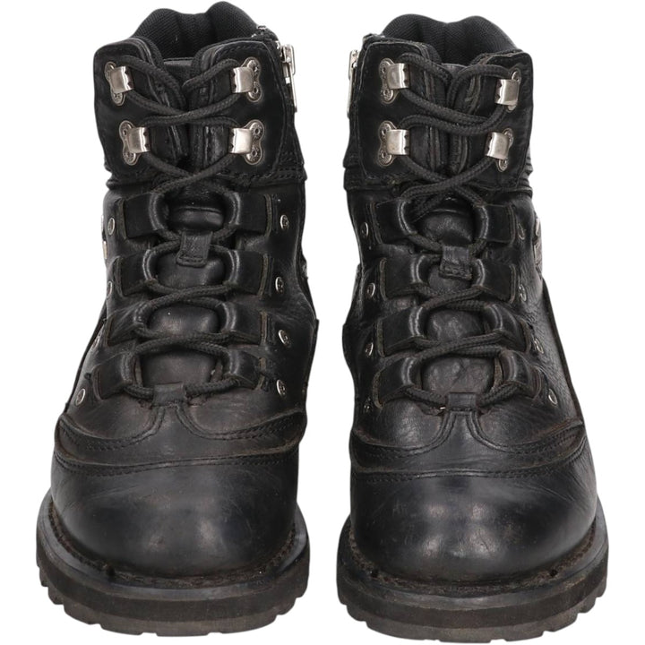 Harley-Davidson Side-Zip Boots, Size 7 1/2 Men's 25.5cm genuine leather black type Vintage Second Hand