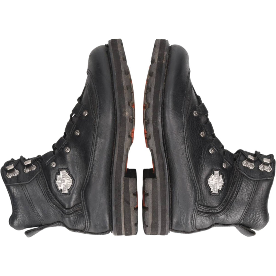 Harley-Davidson Side-Zip Boots, Size 7 1/2 Men's 25.5cm genuine leather black type Vintage Second Hand