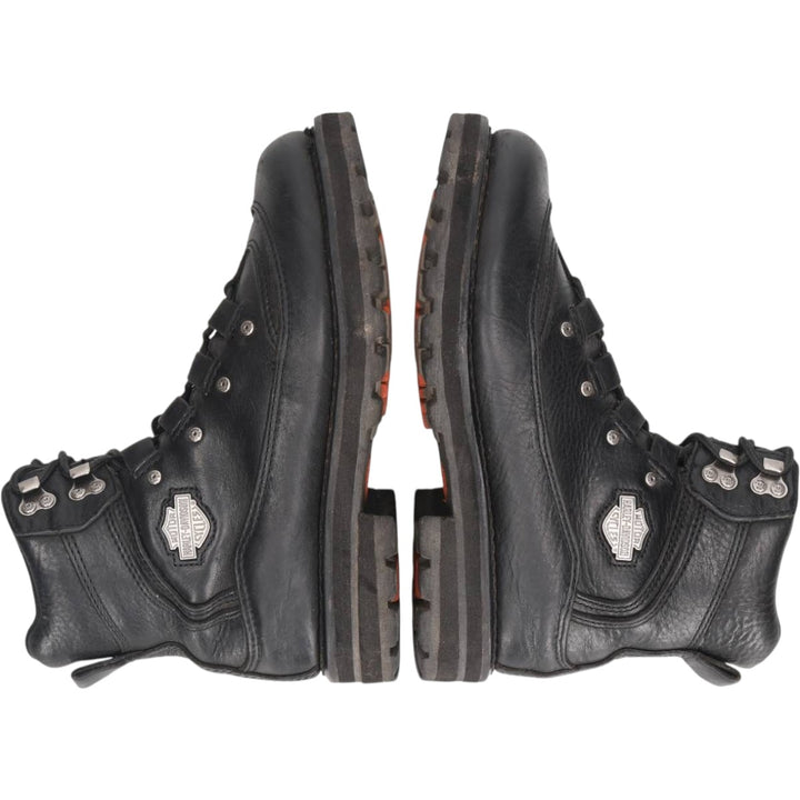 Harley-Davidson Side-Zip Boots, Size 7 1/2 Men's 25.5cm genuine leather black type Vintage Second Hand