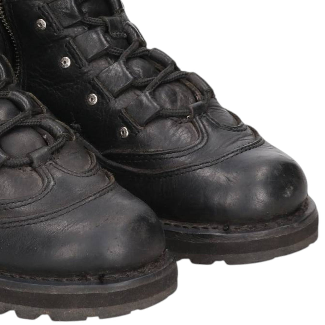 Harley-Davidson Side-Zip Boots, Size 7 1/2 Men's 25.5cm genuine leather black type Vintage Second Hand