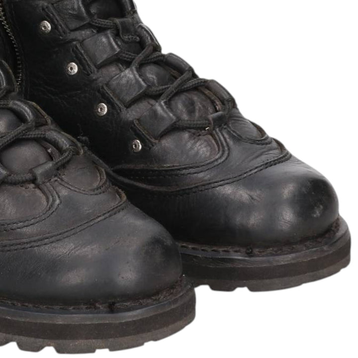 Harley-Davidson Side-Zip Boots, Size 7 1/2 Men's 25.5cm genuine leather black type Vintage Second Hand