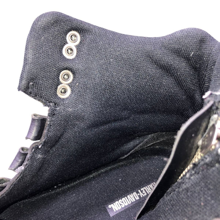 Harley-Davidson Side-Zip Boots, Size 7 1/2 Men's 25.5cm genuine leather black type Vintage Second Hand