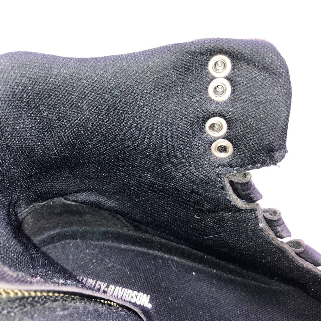 Harley-Davidson Side-Zip Boots, Size 7 1/2 Men's 25.5cm genuine leather black type Vintage Second Hand