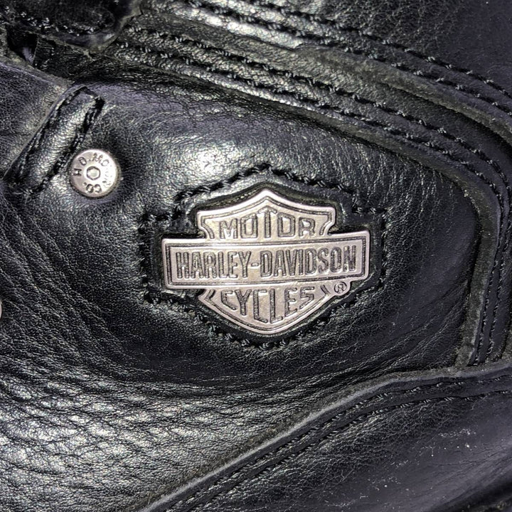 Harley-Davidson Side-Zip Boots, Size 7 1/2 Men's 25.5cm genuine leather black type Vintage Second Hand