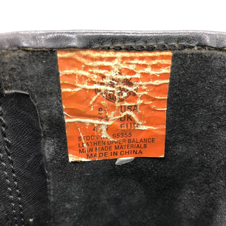 Harley-Davidson Square Toe Ring Boots, Size 8 1/2 Men's 26.5cm genuine leather black type Vintage Second Hand