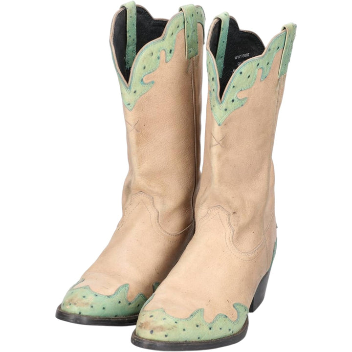 Twisted X Western Boots 9 1/2 B Women's 26.0cm genuine leather Beige type Vintage Second Hand