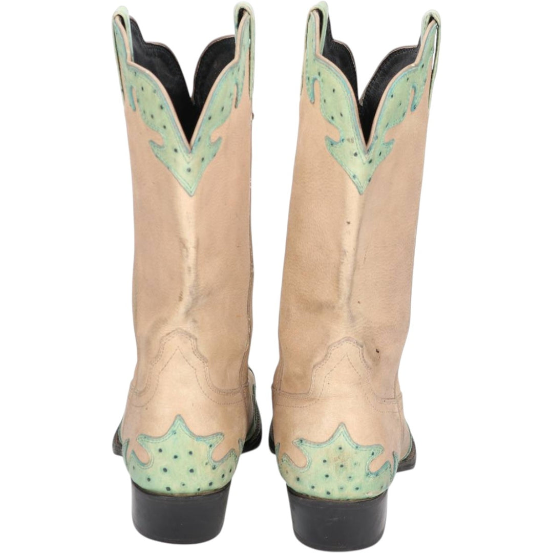 Twisted X Western Boots 9 1/2 B Women's 26.0cm genuine leather Beige type Vintage Second Hand