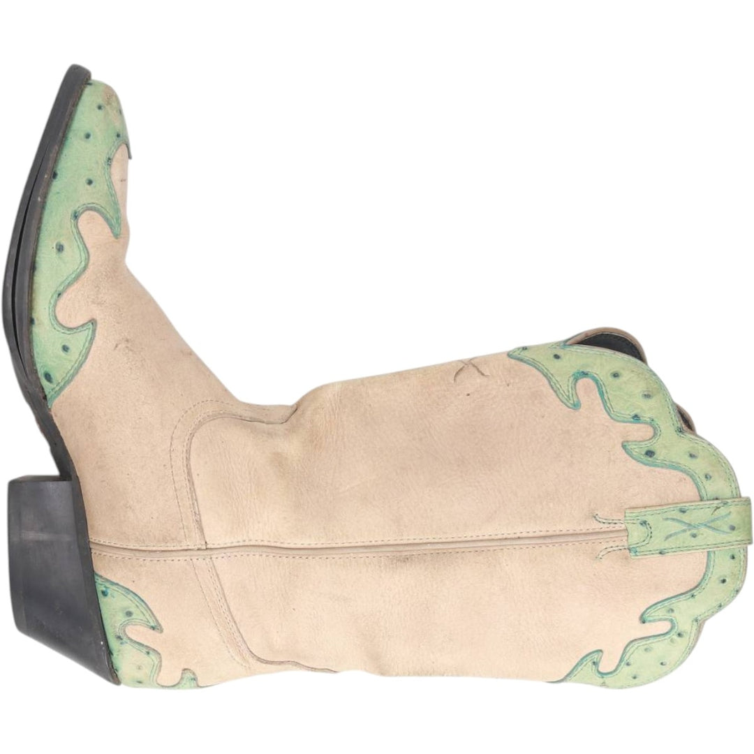 Twisted X Western Boots 9 1/2 B Women's 26.0cm genuine leather Beige type Vintage Second Hand