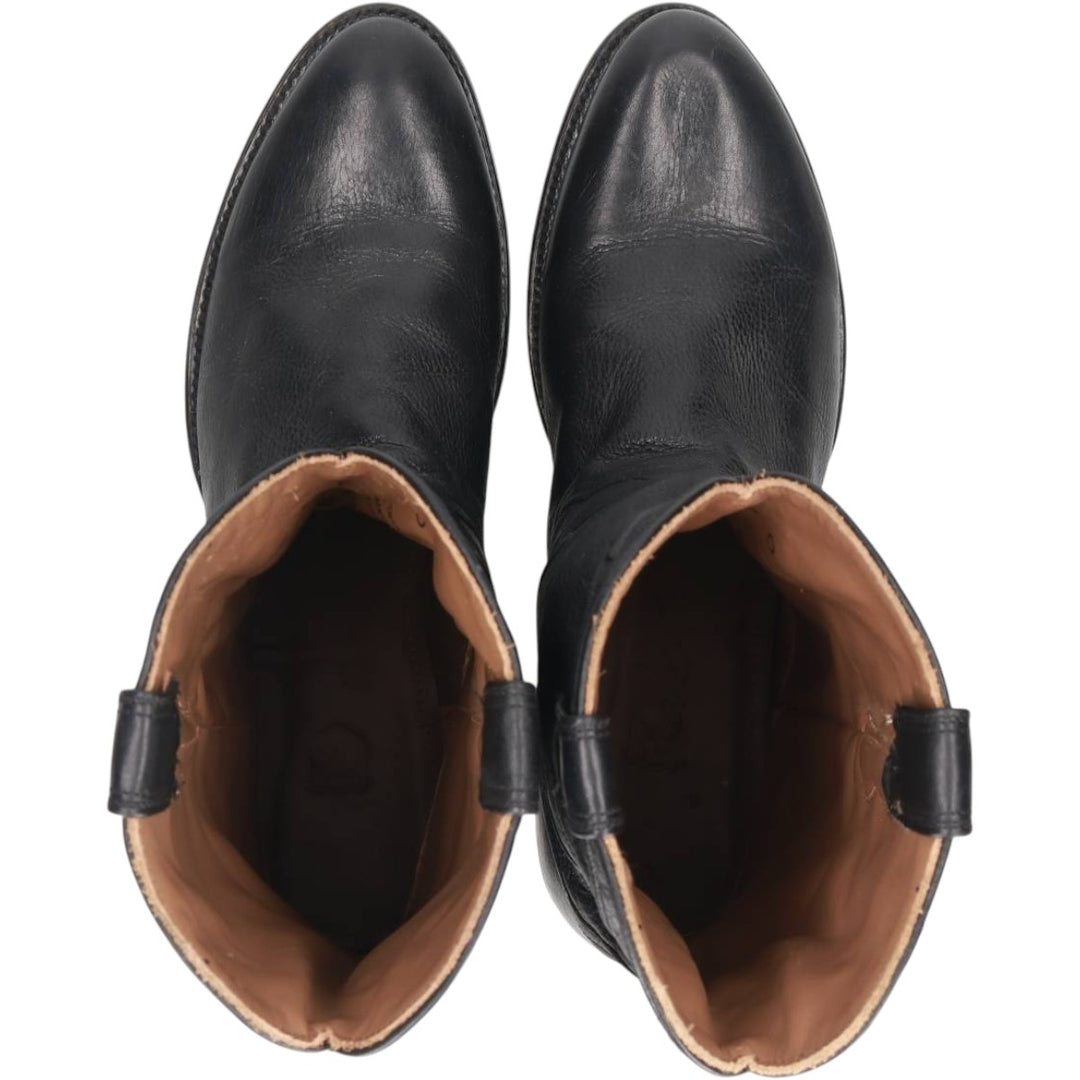 CUERO HAND MADE Western Boots, Size 9 1/2D Men's 27.0cm genuine leather black type Vintage Second Hand