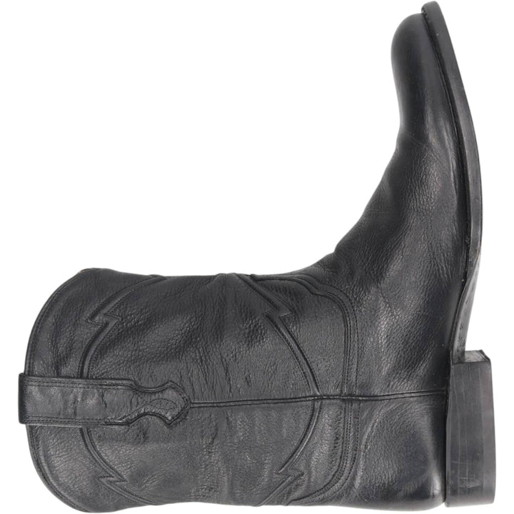 CUERO HAND MADE Western Boots, Size 9 1/2D Men's 27.0cm genuine leather black type Vintage Second Hand
