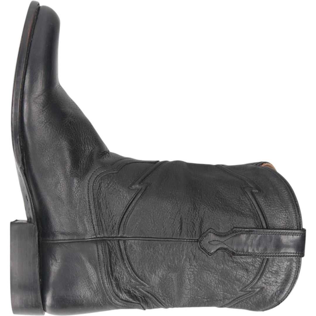 CUERO HAND MADE Western Boots, Size 9 1/2D Men's 27.0cm genuine leather black type Vintage Second Hand