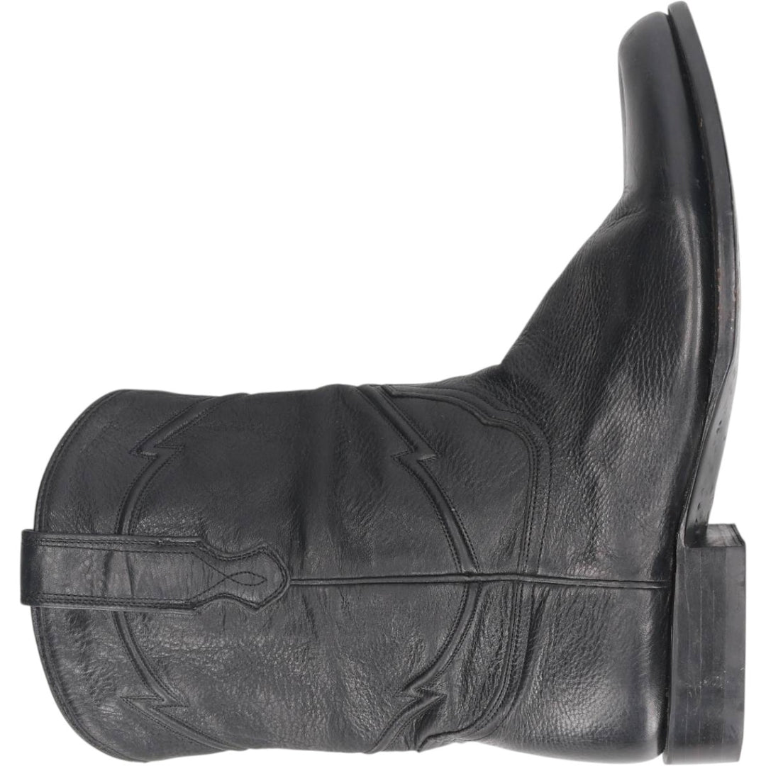 CUERO HAND MADE Western Boots, Size 9 1/2D Men's 27.0cm genuine leather black type Vintage Second Hand